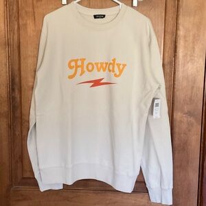 Zutter Crew Neck Lightweight sweatshirt. NWT.  Bone.  Size L